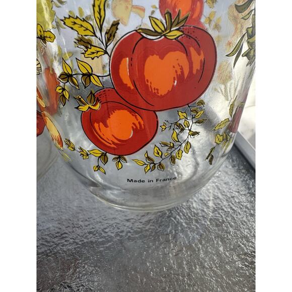Arc France Vintage Spice of Life Vegetable Glass Hinged Lid 1.5L Canisters Set 3 - Picture 15 of 16